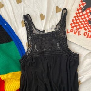 Urban Outfitters Black Lace Tank Top
